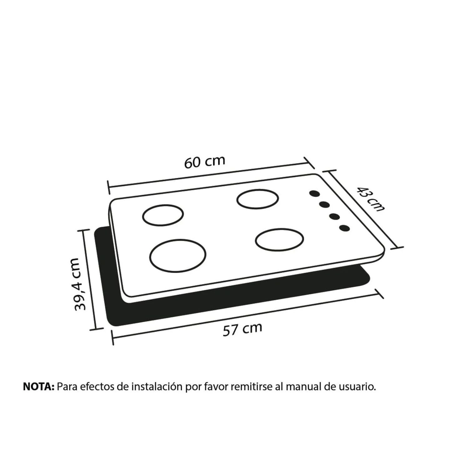 Estufa HACEB 60 cm 4 Puestos Gas Natural Cristal Negro - Image 7