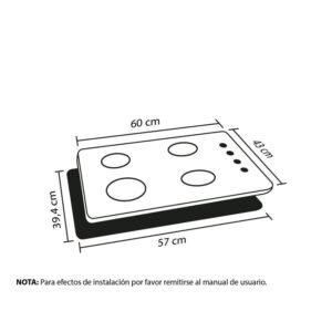 Estufa HACEB 60 cm 4 Puestos Gas Propano Cristal Negro - Image 7