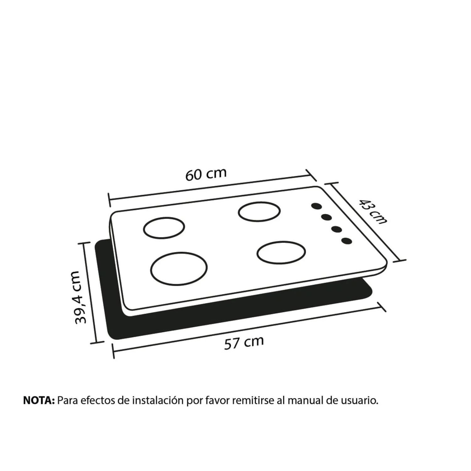 Estufa HACEB 60 cm 4 Puestos Gas Propano Cristal Negro - Image 7