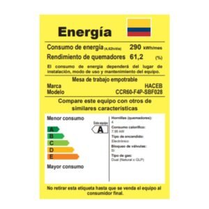 Estufa HACEB 60 cm 4 Puestos Gas Propano Cristal Negro - Image 8