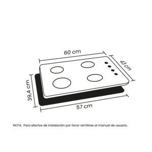 Estufa HACEB 60 cm 4 Puestos Gas Natural Mixta 120V Inox - Image 7