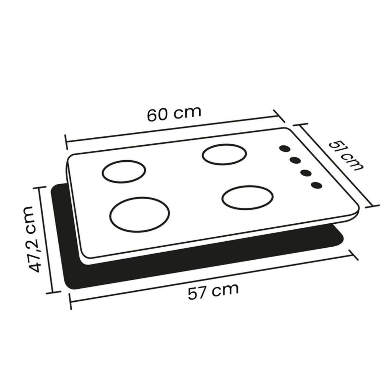 Estufa HACEB 60cm 4 Puestos Gas Natural 60-43 Inoxidable - Image 7