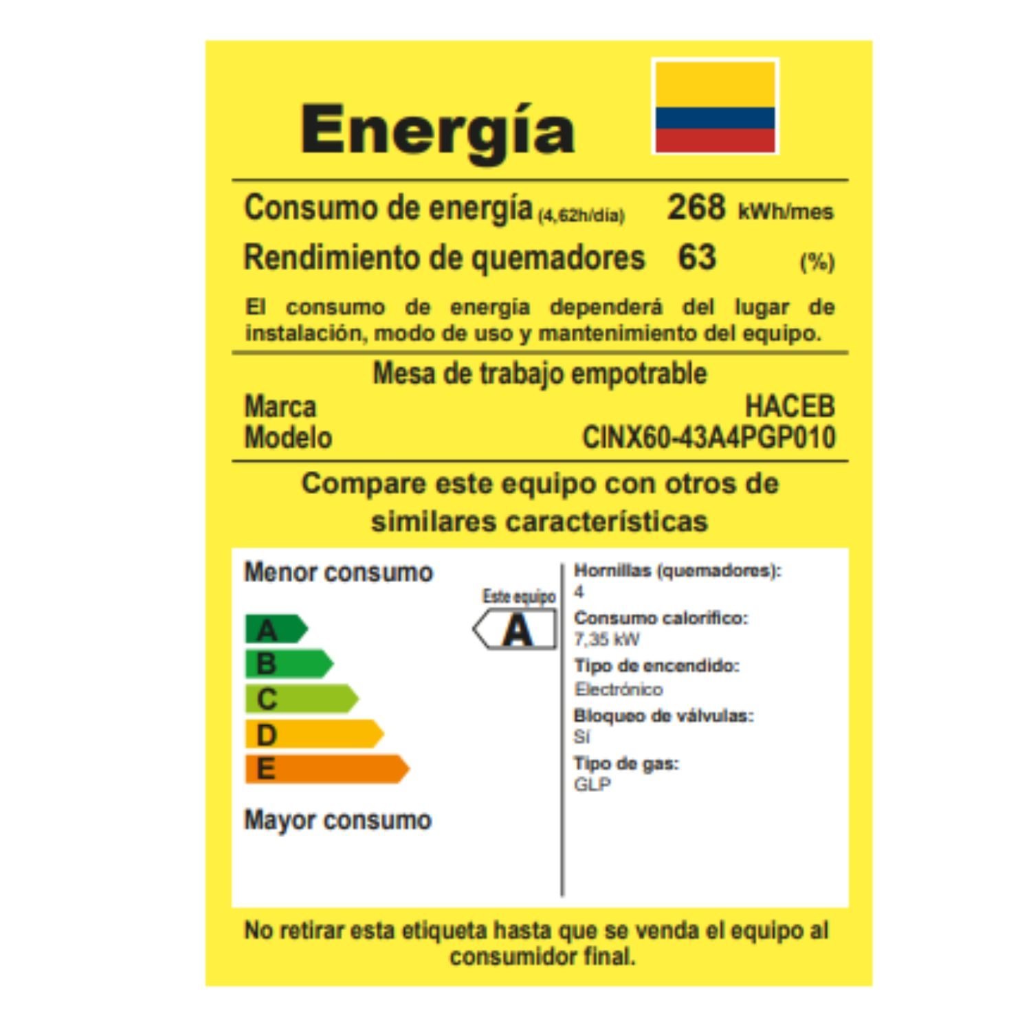 Estufa HACEB 60 cm 4 Puestos Gas propano Inox - Image 8