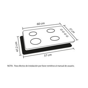 Estufa HACEB 60 cm 4 Puestos Gas Natural Cristal Negro - Image 7