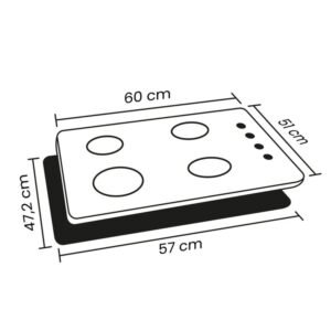 Estufa HACEB 60cm 4 Puestos Gas Natural 60-51 Inoxidable - Image 7