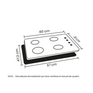 Estufa HACEB 60 cm 4 Puestos Gas Propano Plateado - Image 7