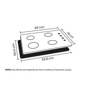 Estufa de Empotrar HACEB 66cm 4 Ptos Gas Natural Inox - Image 7