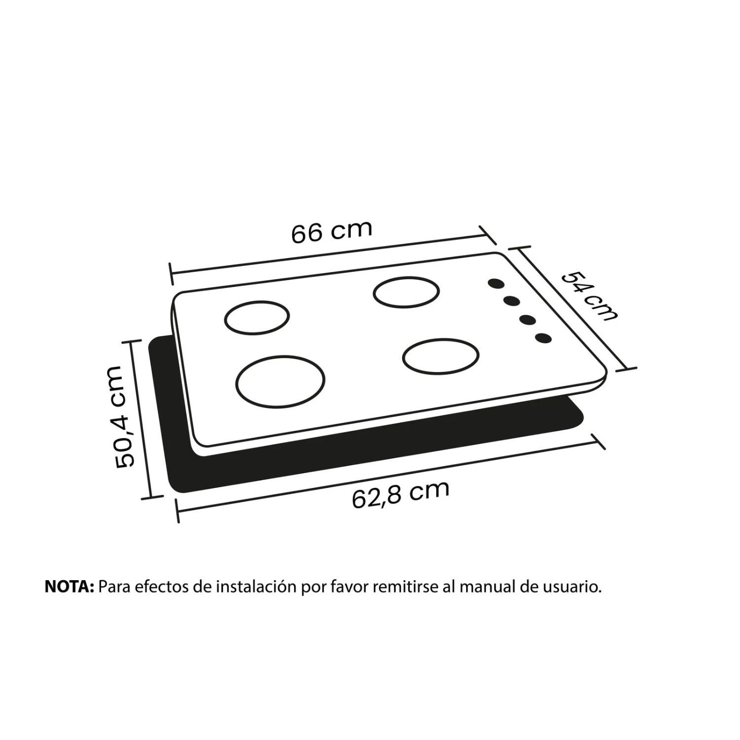 Estufa de Empotrar HACEB 66cm 4 Ptos Gas Natural Inox - Image 7