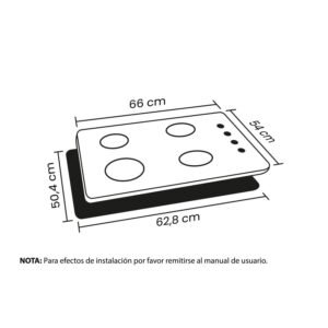 Estufa de Empotrar HACEB 66cm 4 Ptos Gas Natural Inox - Image 7