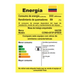 Estufa HACEB 60 cm 3 Puestos Gas Natural Cristal Negro - Image 8