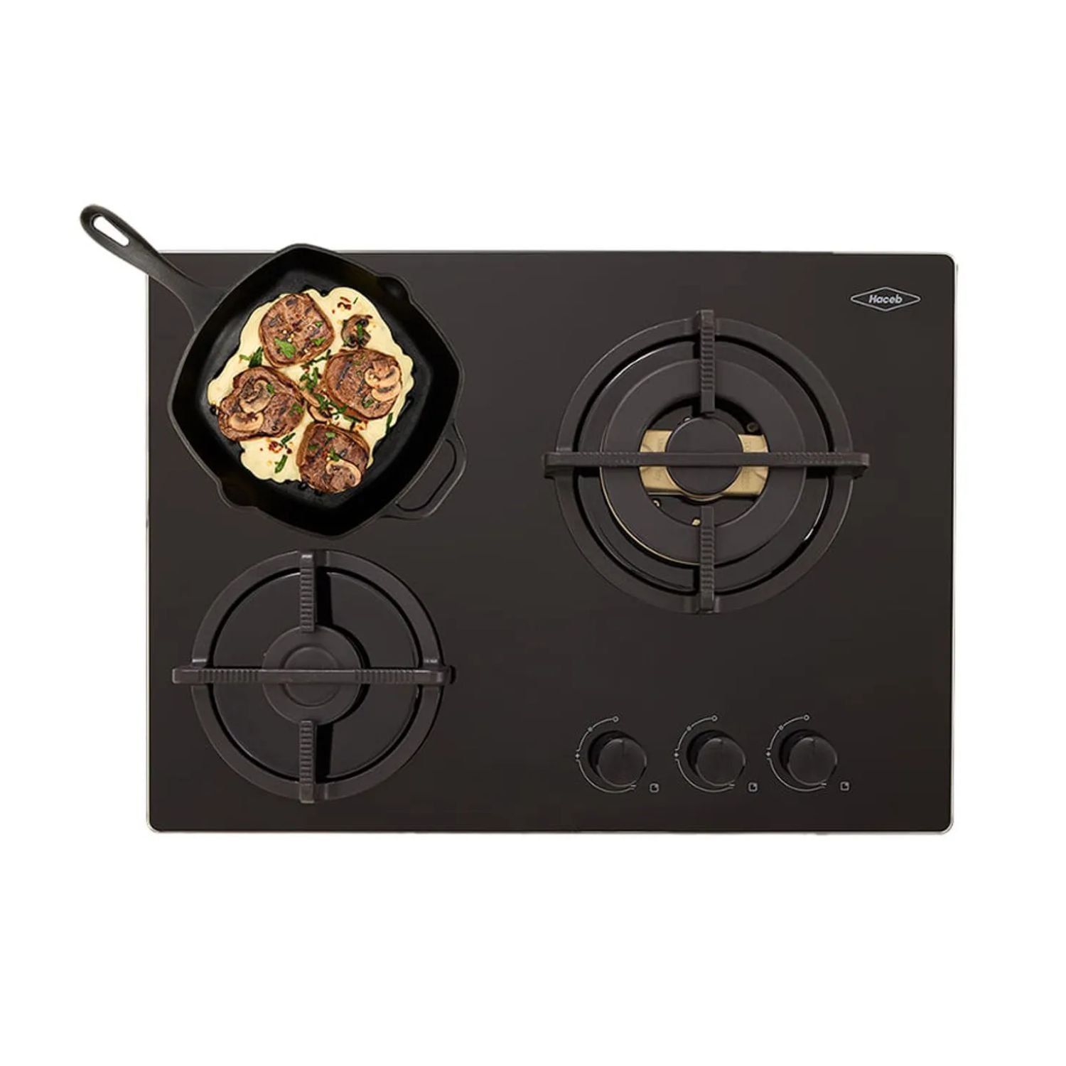 Estufa HACEB 60 cm 3 Puestos Gas Natural Cristal Negro - Image 4