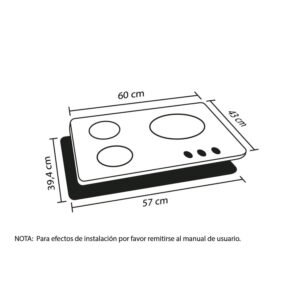 Estufa HACEB 60 cm 3 Puestos Gas Natural Cristal Negro - Image 7