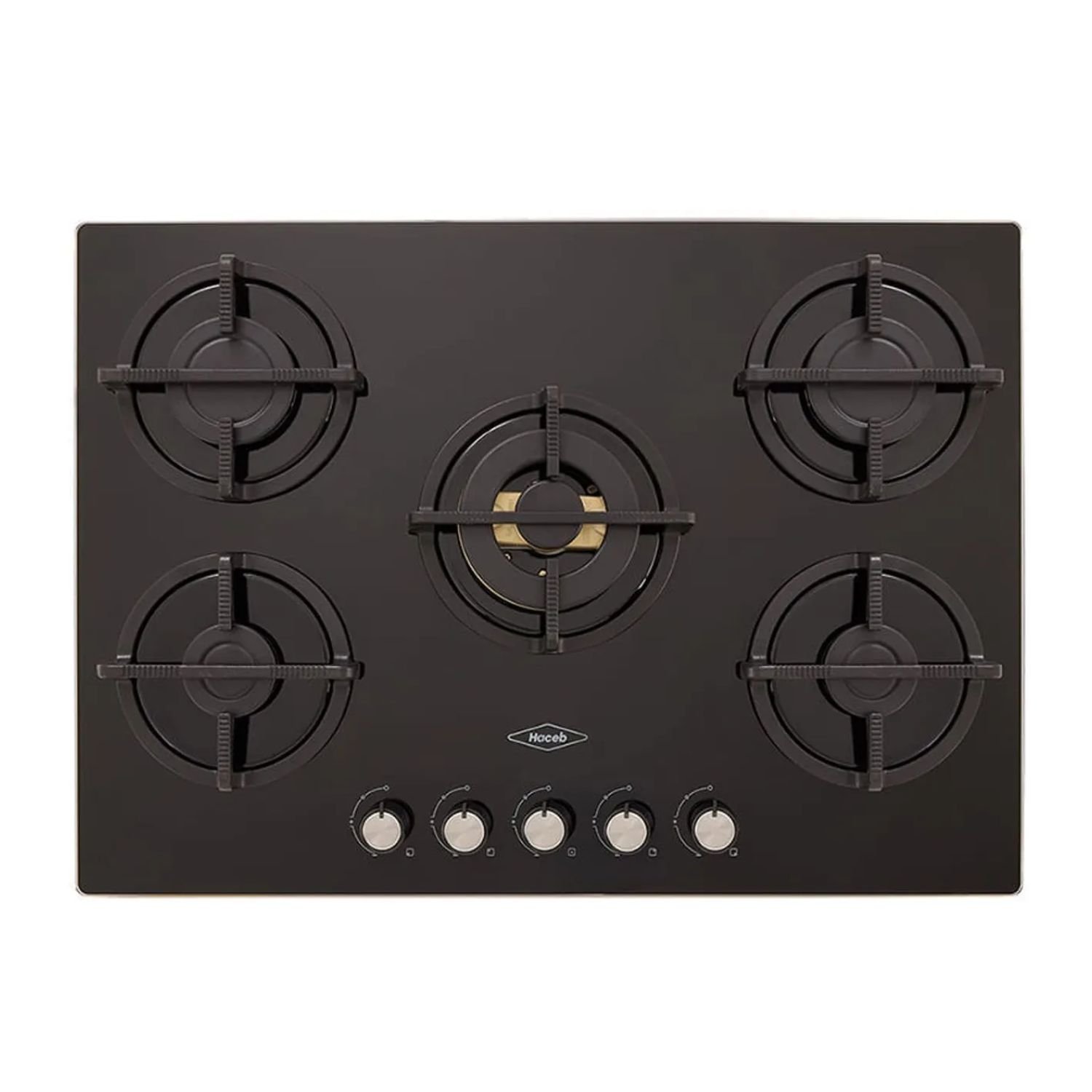 Estufa HACEB 76 cm 5 Puestos Gas Natural Cristal Negro