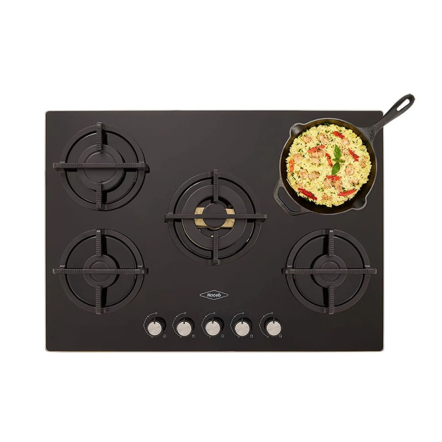 Estufa HACEB 76 cm 5 Puestos Gas Natural Cristal Negro - Image 4