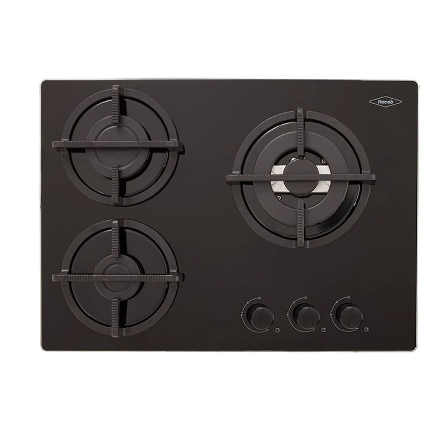 Estufa HACEB 60 cm 3 Puestos Gas Natural Cristal Negro