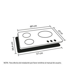 Estufa HACEB 60 cm 3 Puestos Gas Natural Cristal Negro - Image 7