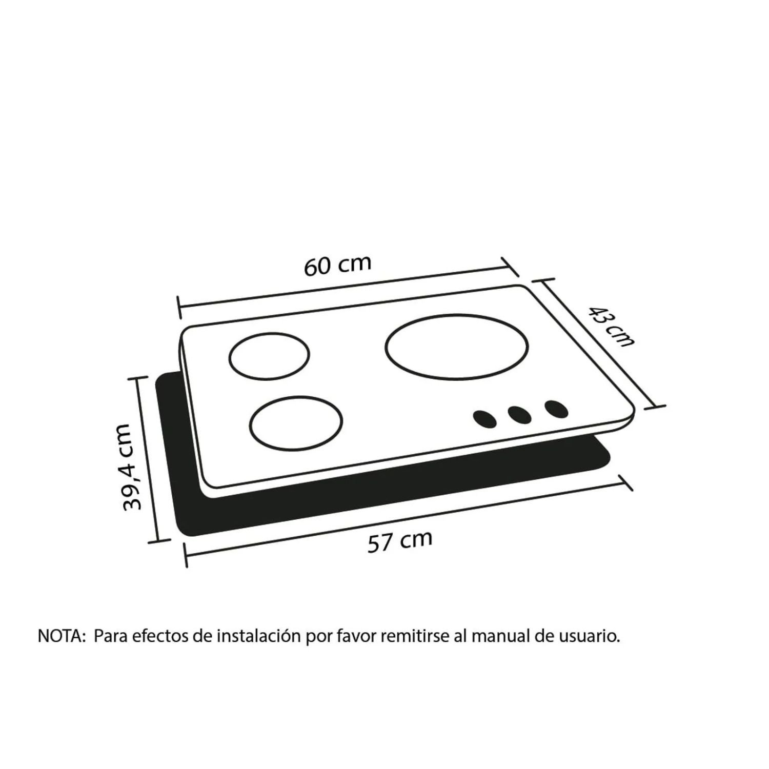 Estufa HACEB 60 cm 3 Puestos Gas Natural Cristal Negro - Image 7
