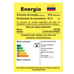Estufa HACEB 76 cm 5 Puestos Gas Natural Cristal Negro - Image 8