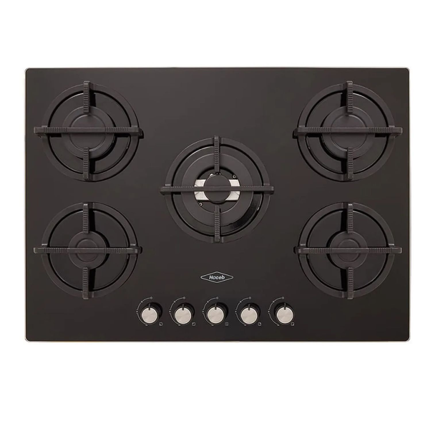 Estufa HACEB 76 cm 5 Puestos Gas Propano Cristal Negro