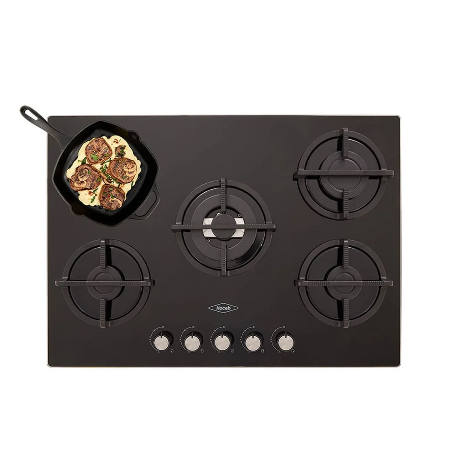 Estufa HACEB 76 cm 5 Puestos Gas Propano Cristal Negro - Image 4