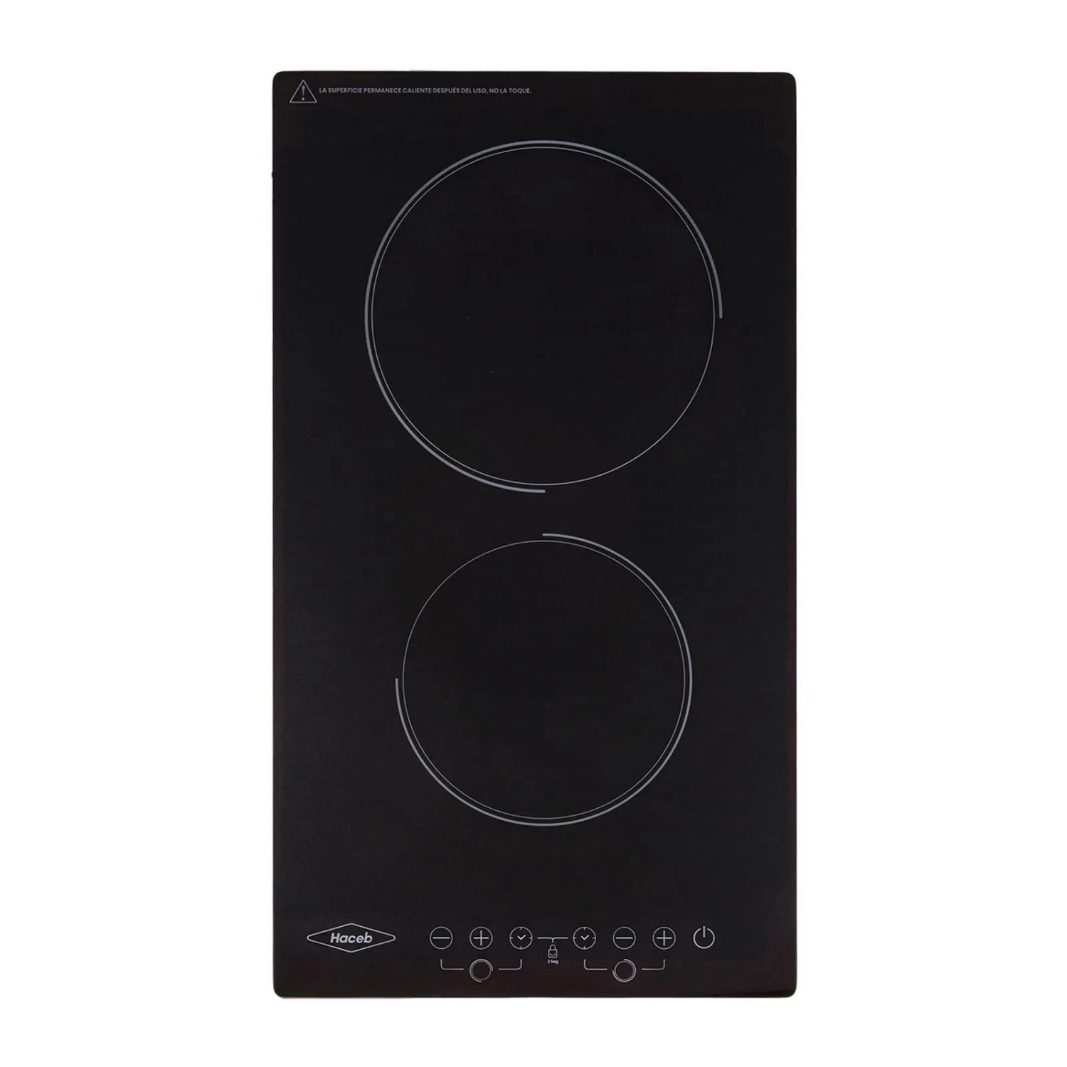 Estufa HACEB 30 cm 2 Puestos Electrica Cristal Negro