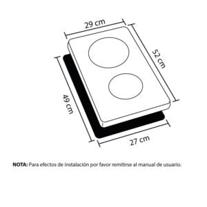 Estufa HACEB 30 cm 2 Puestos Electrica Cristal Negro - Image 5