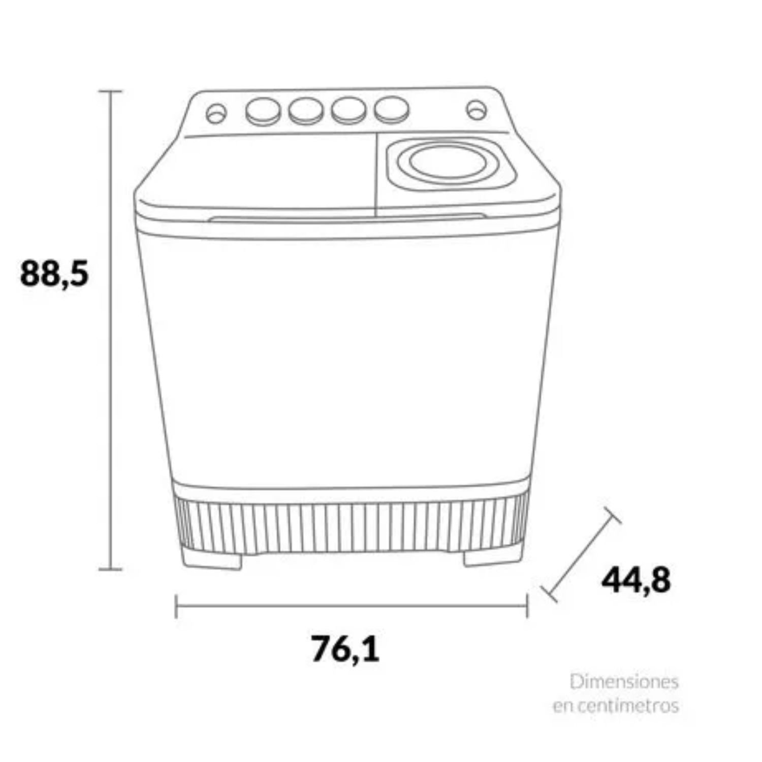 Lavadora CHALLENGER 7 Kilos Doble Tina CW 4707 Blanco - Image 7