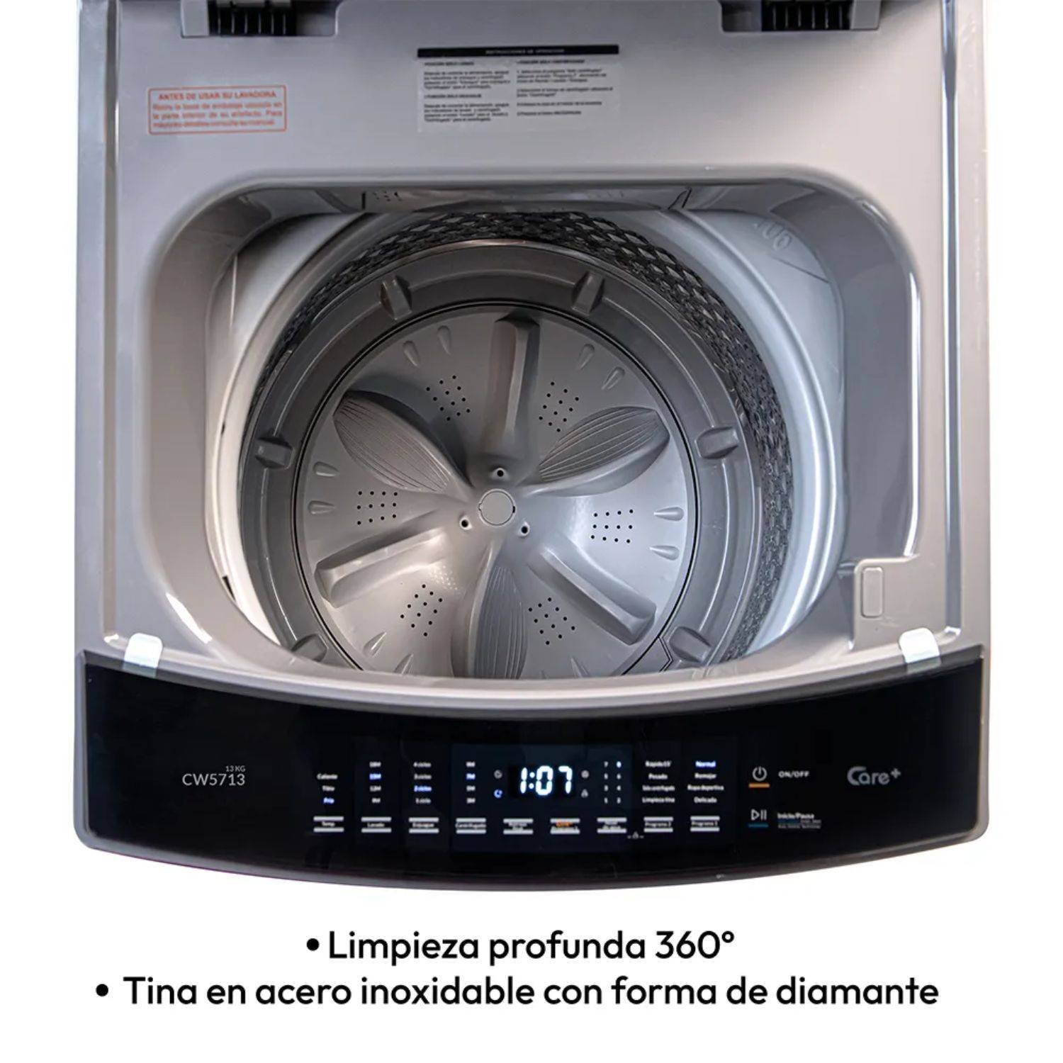 Lavadora CHALLENGER 13 Kilos Carga Superior CW-5713 Gris - Image 3