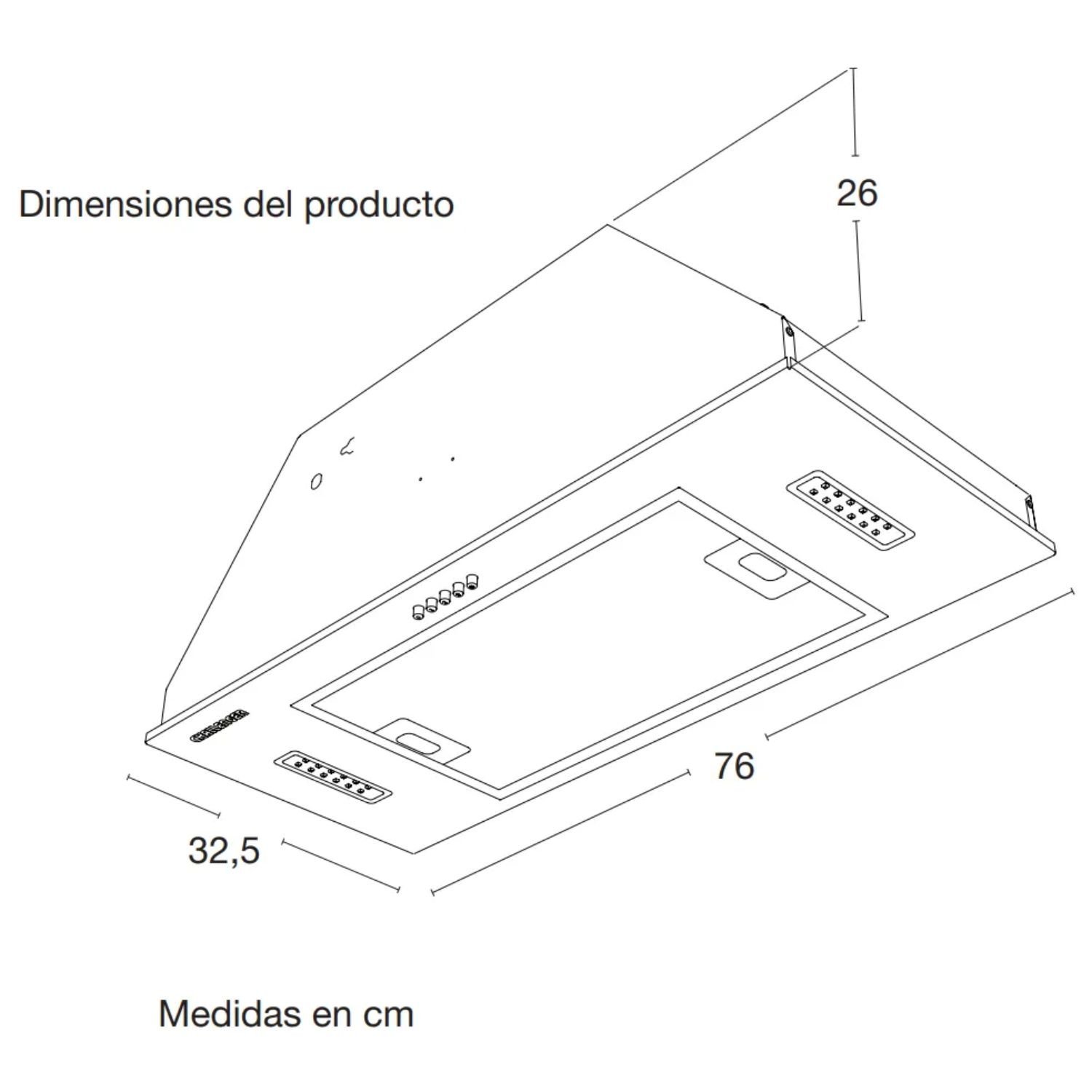 Campana Extractora CHALLENGER 76 cm Pared CX 4176 Gris - Image 5