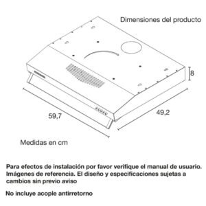 Campana Extractora 60 cm Pared CHALLENGER CX 4300 Inox - Image 5