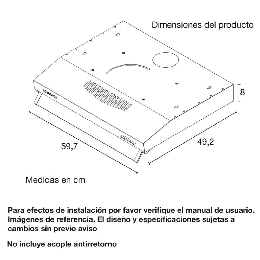 Campana Extractora 60 cm Pared CHALLENGER CX 4300 Inox - Image 5