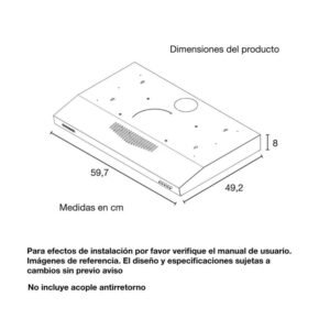 Campana Extractora CHALLENGER 60 cm Horizontal Pared CX 4310 - Image 8