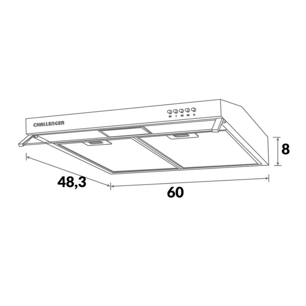 Campana Extractora CHALLENGER 60 cm Pared CX 4562 Negro - Image 5