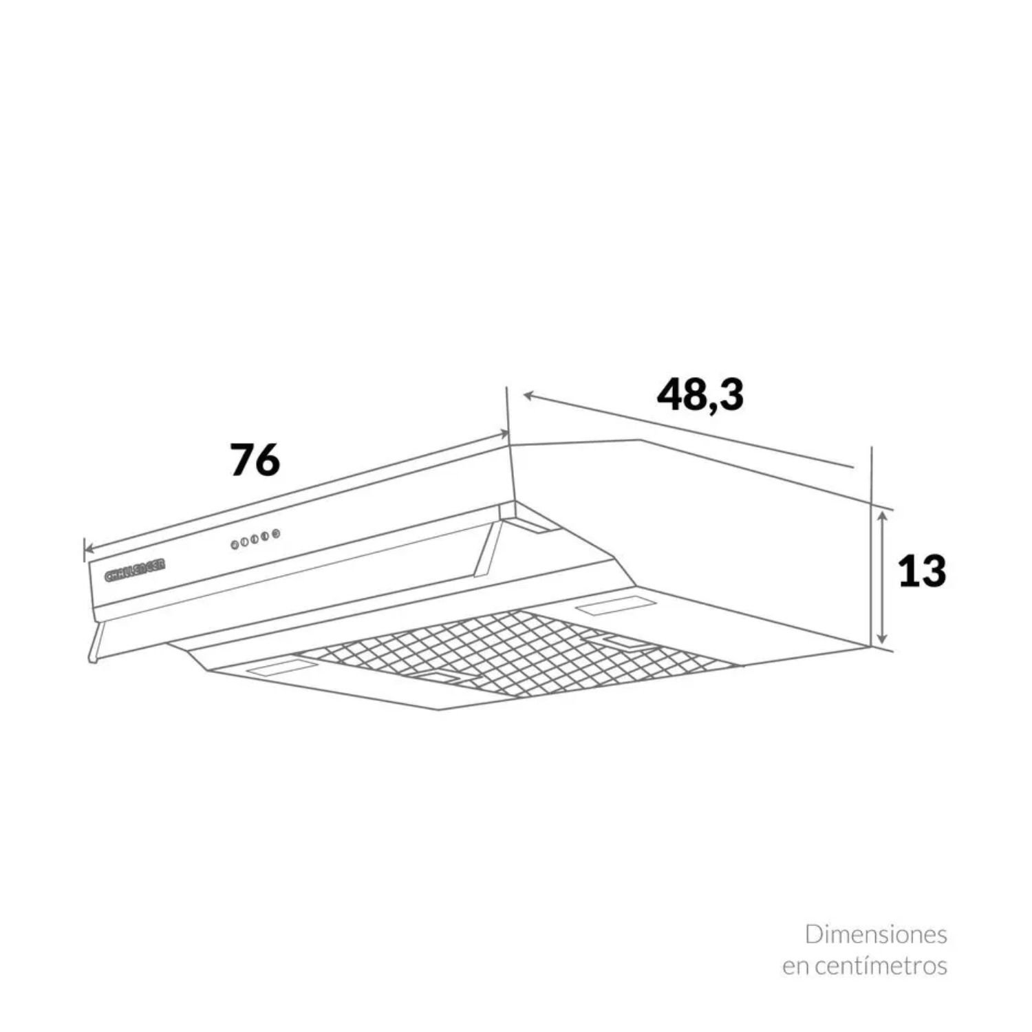 Campana Extractora CHALLENGER 76 cm Pared CX 4772 Gris - Image 5