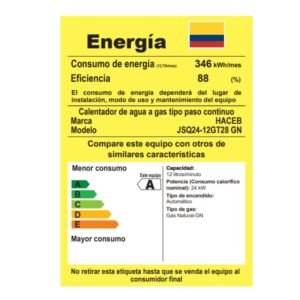 Calentador de Agua Gas Natural 12Lt Tiro Forzado HACEB Blanco - Image 6