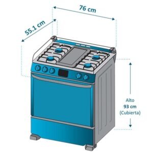 Estufa de Piso MABE 76cm 6 Puestos GN EMC30KXX-5 Gris - Image 7