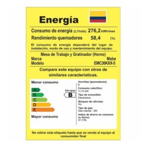 Estufa de Piso MABE 76cm 6 Puestos GN EMC30KXX-5 Gris - Image 8