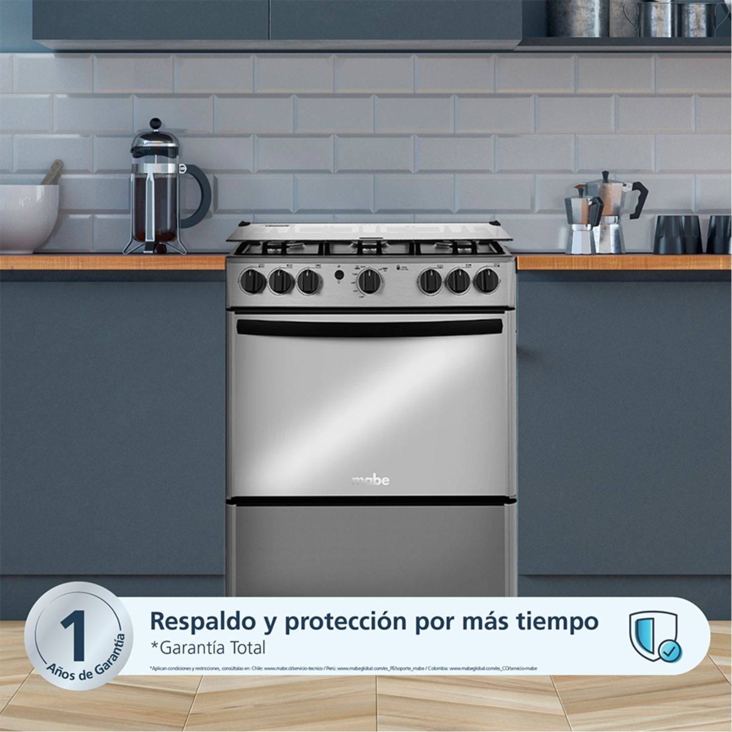 Estufa de Piso MABE 76cm Gas Natural 4 Ptos EMC30KXX-6 Inox - Image 2