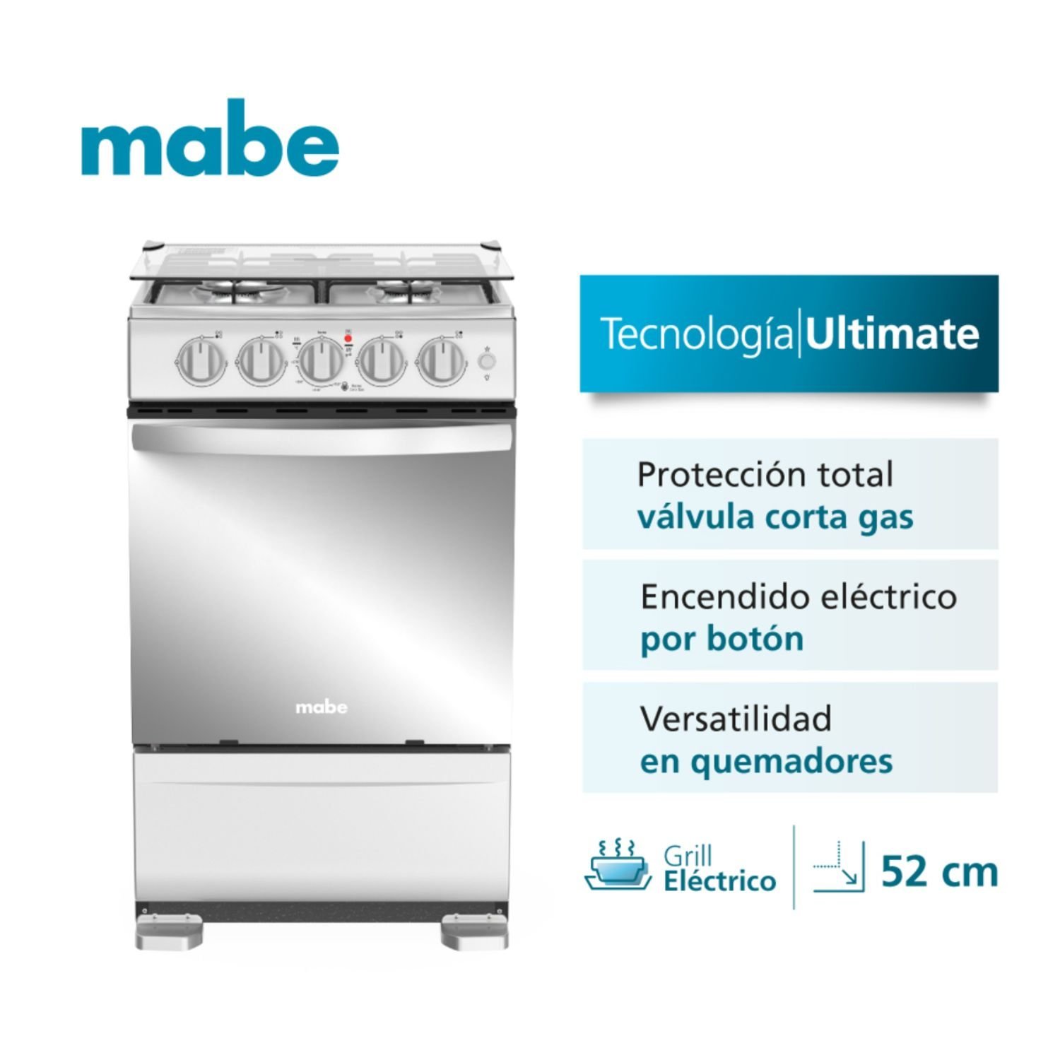 Estufa de Piso MABE 52cm 4 Puestos Gas Natural EMC5140ANG0 - Image 3