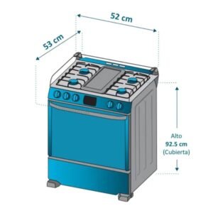 Estufa de Piso MABE 52cm 4 Puestos GN Horno EMC5150SNX0 - Image 6
