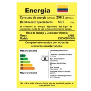 Estufa de Piso MABE 60cm 4 Puestos Gas Natural EMC6020NSN0 - Image 8