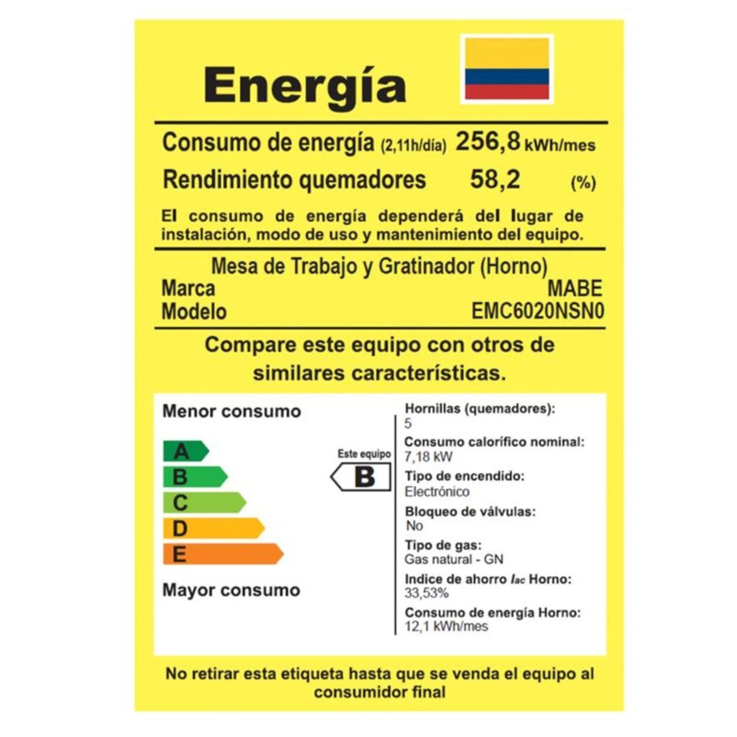 Estufa de Piso MABE 60cm 4 Puestos Gas Natural EMC6020NSN0 - Image 8