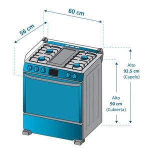 Estufa de Piso MABE 60cm 4 Puestos GN Horno EMC6050NFX0 Inox - Image 7