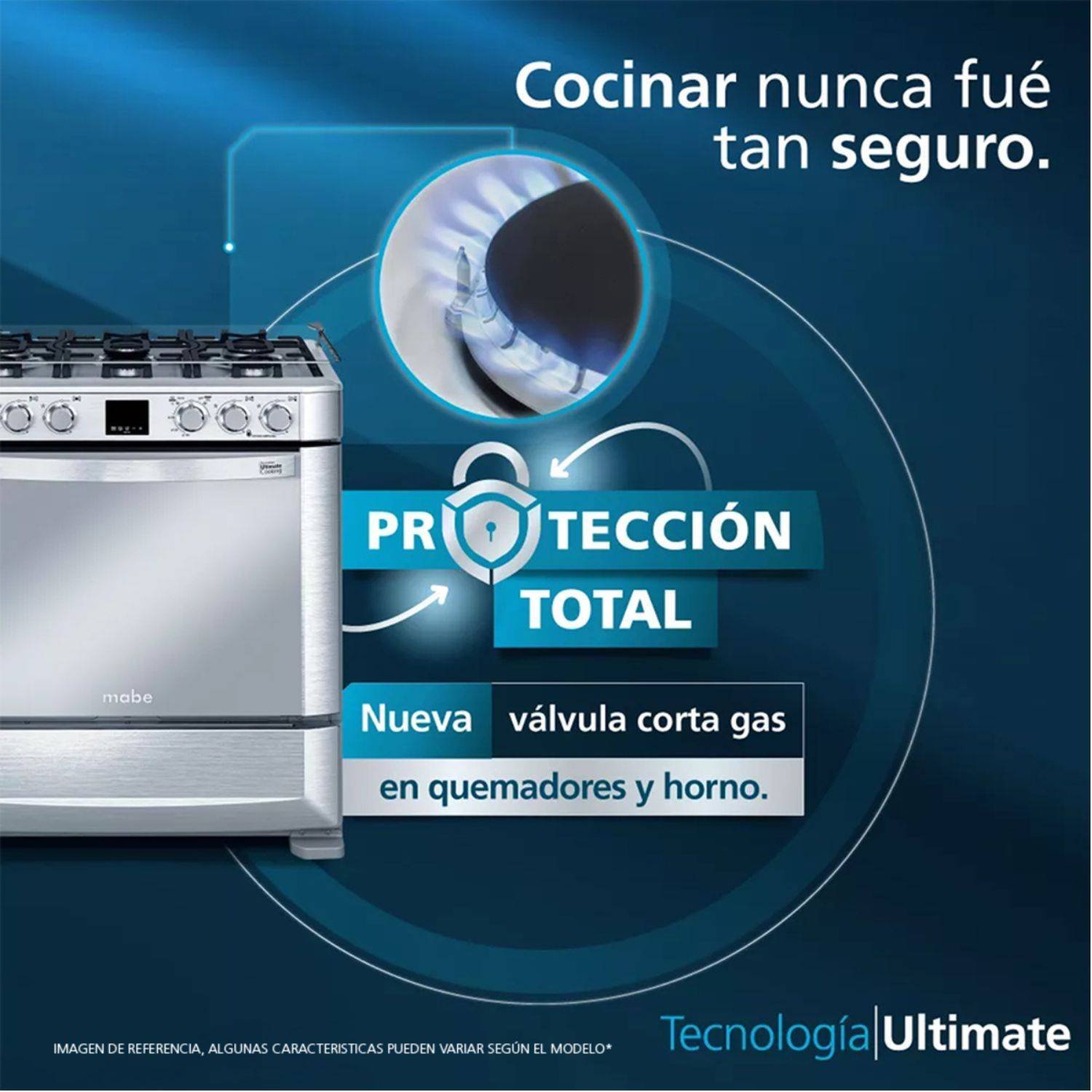 Estufa de Piso MABE 76cm 6 Puestos GN EMC7630NFX0 Inox - Image 3
