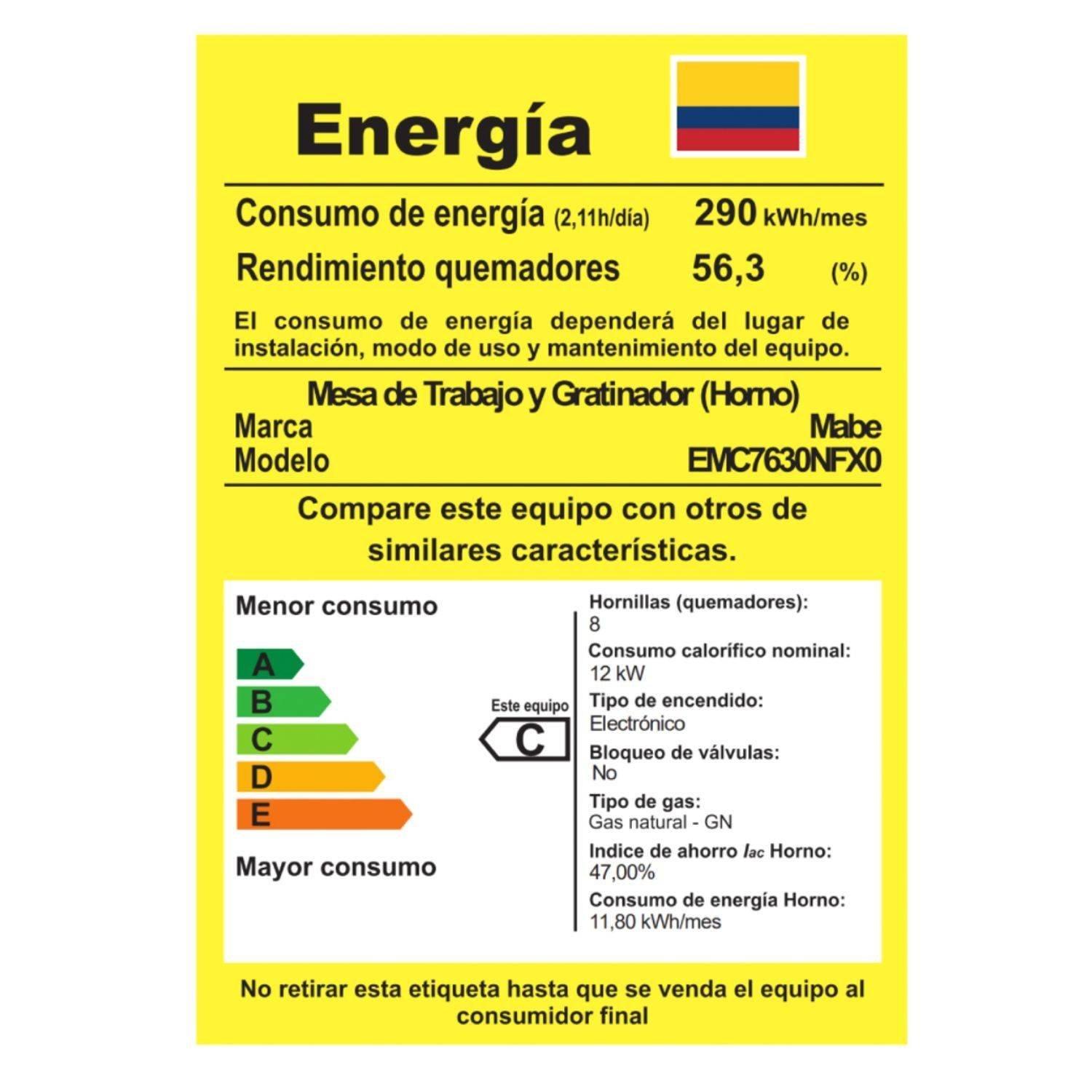 Estufa de Piso MABE 76cm 6 Puestos GN EMC7630NFX0 Inox - Image 8