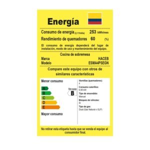 Estufa de Mesa HACEB Avellana Gas Natural 4 Puestos Plata - Image 7