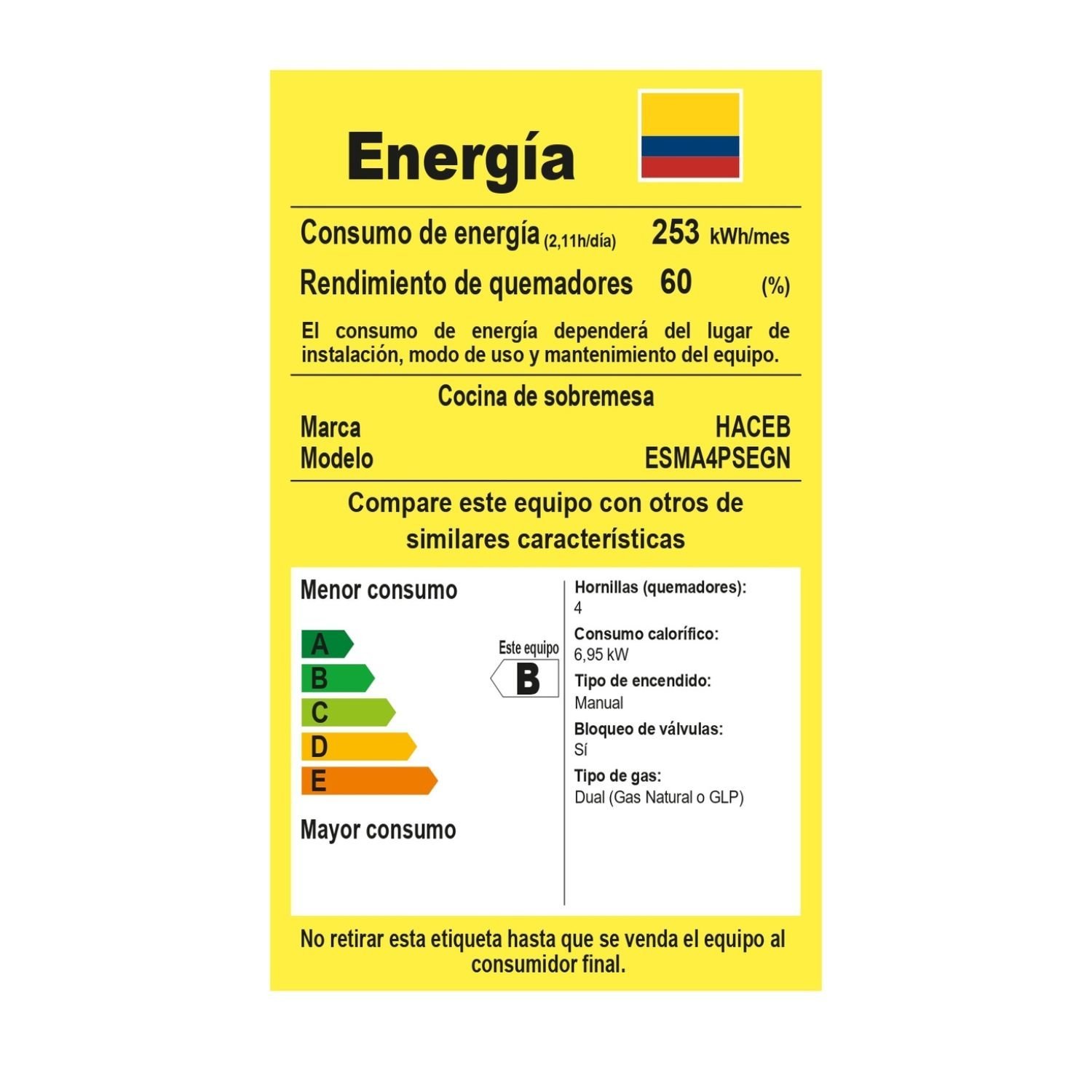 Estufa de Mesa HACEB Avellana Gas Natural 4 Puestos Plata - Image 7