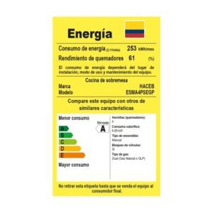 Estufa de Mesa HACEB Avellana Gas Propano 4 Puestos Gris - Image 7