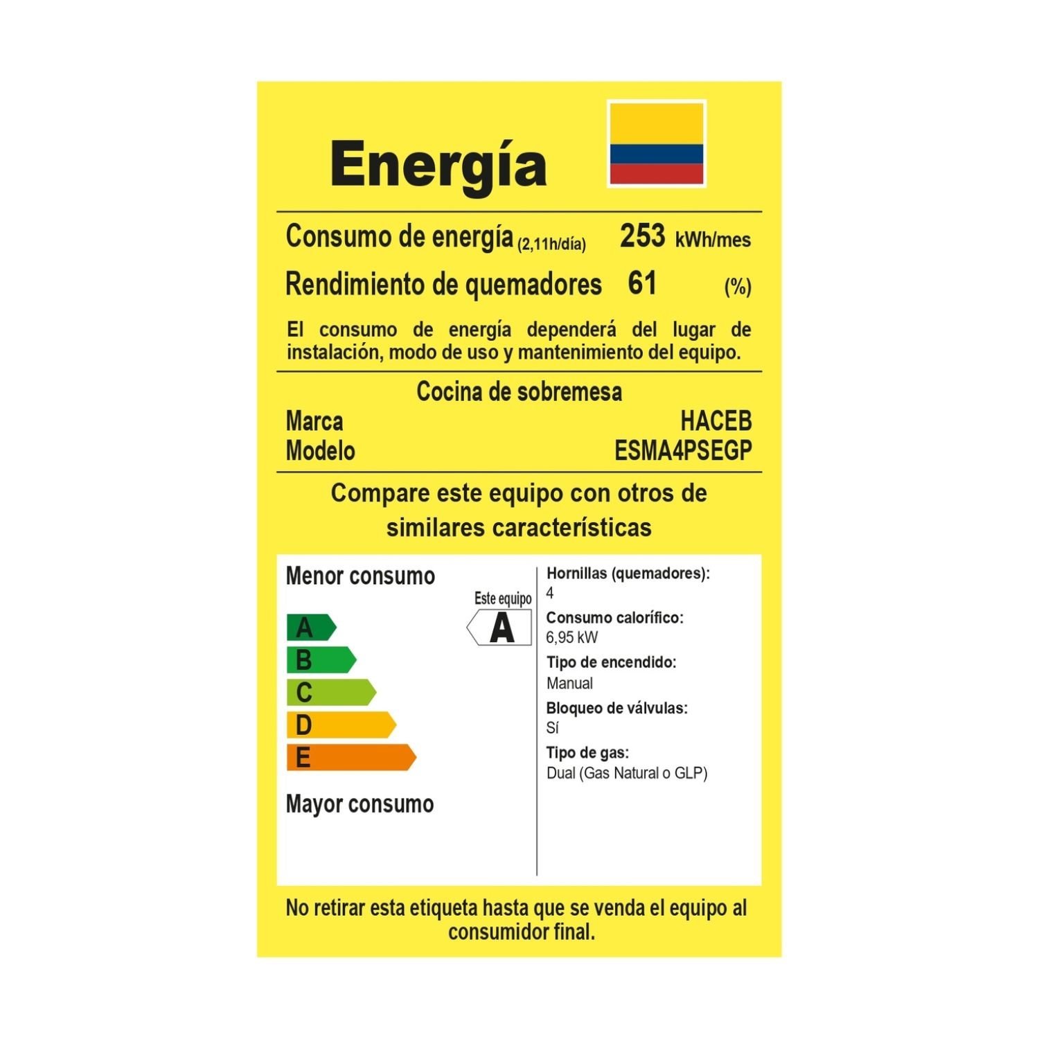 Estufa de Mesa HACEB Avellana Gas Propano 4 Puestos Gris - Image 7