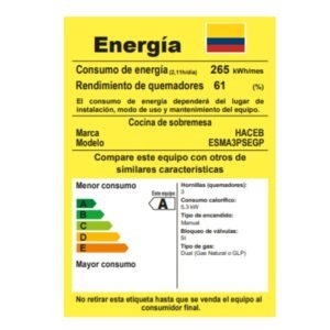 Estufa de Mesa HACEB 4 Puestos Mixta Gas Propano Plata - Image 6